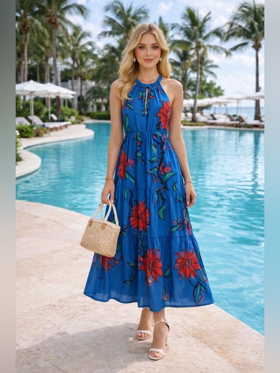 ro’s Garden Dresses & Skirts - Anthropologie Ro's Garden Valley Halter Cover-Up Maxi Dress Size S